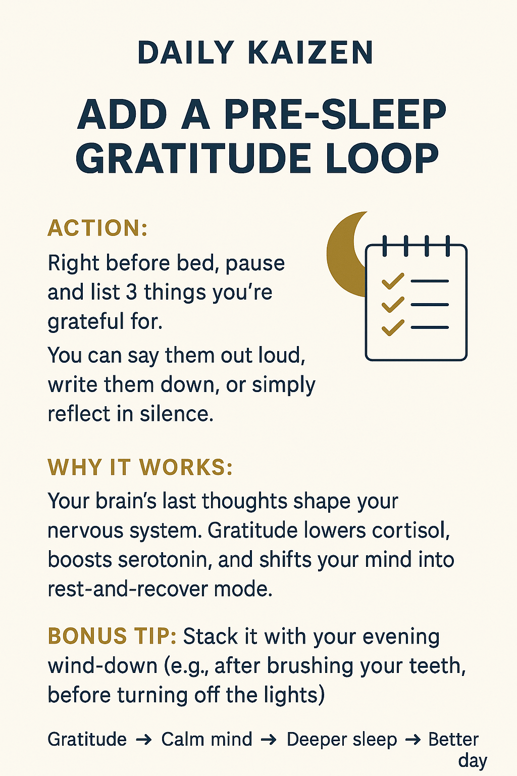 😴&nbsp;Daily Kaizen: Add a Pre-Sleep Gratitude&nbsp;Loop