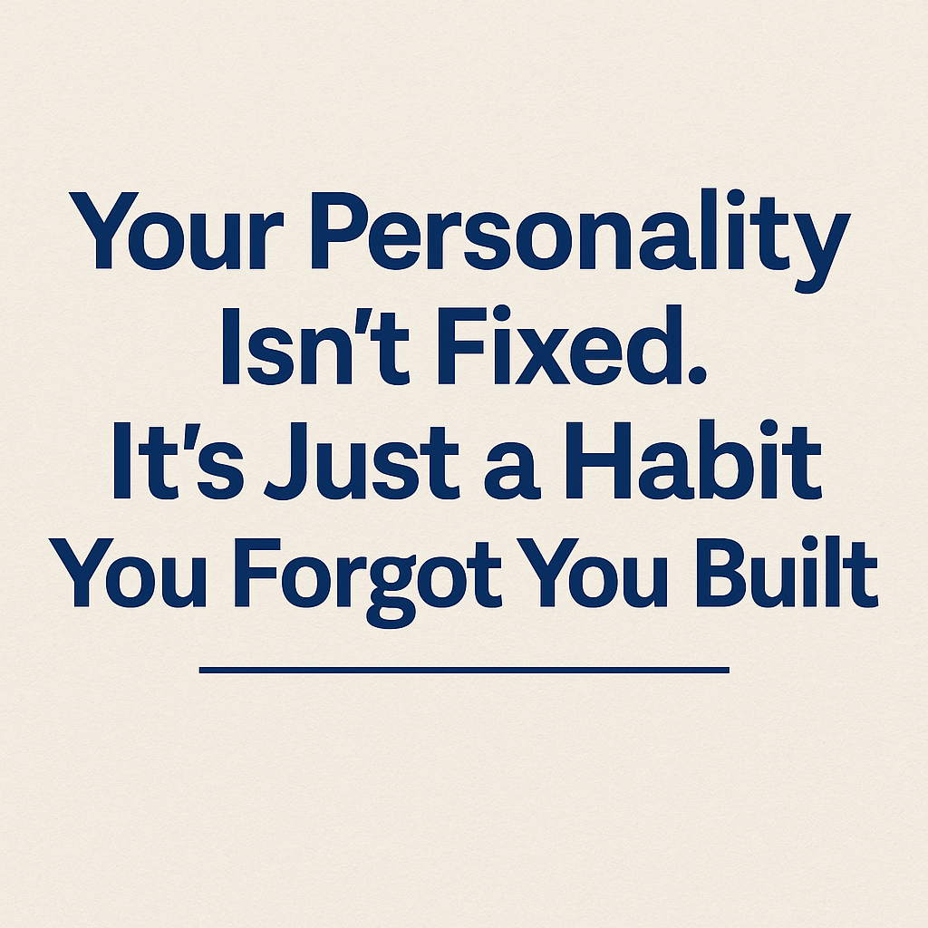 Your Personality Isn’t Fixed. It’s Just a Habit You Forgot You&nbsp;Built.